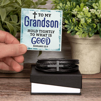 Hold Tightly - Cross Leather Bracelet